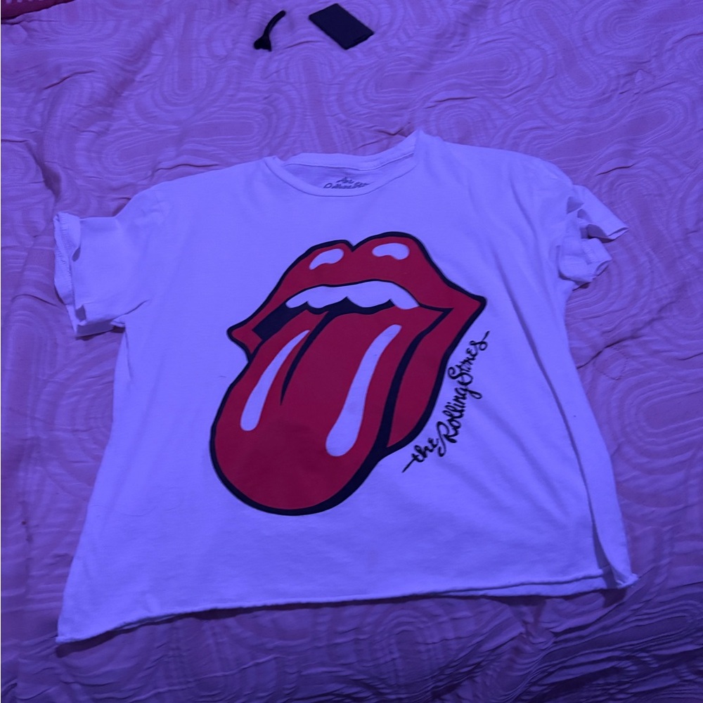 Rolling Stones White T-Shirt with Red Logo